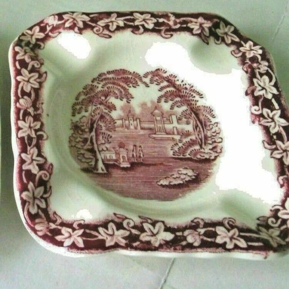 Ashtray Square Mason's Ash Tray Vintage Smokers Crafted Vista Ironstone English - Picture 6 of 16